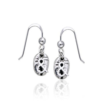 & Coffee Bean Silver Earrings - Jewelry